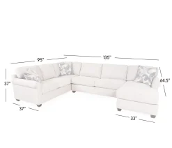 Arcadia 3 Piece Sectional - LHF Sofa, Armless Sofa, RHF Chaise