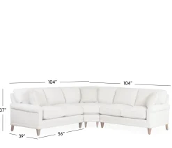 Ashford 3-Piece Sectional - 2-Seat RSE/LSE & Wedge