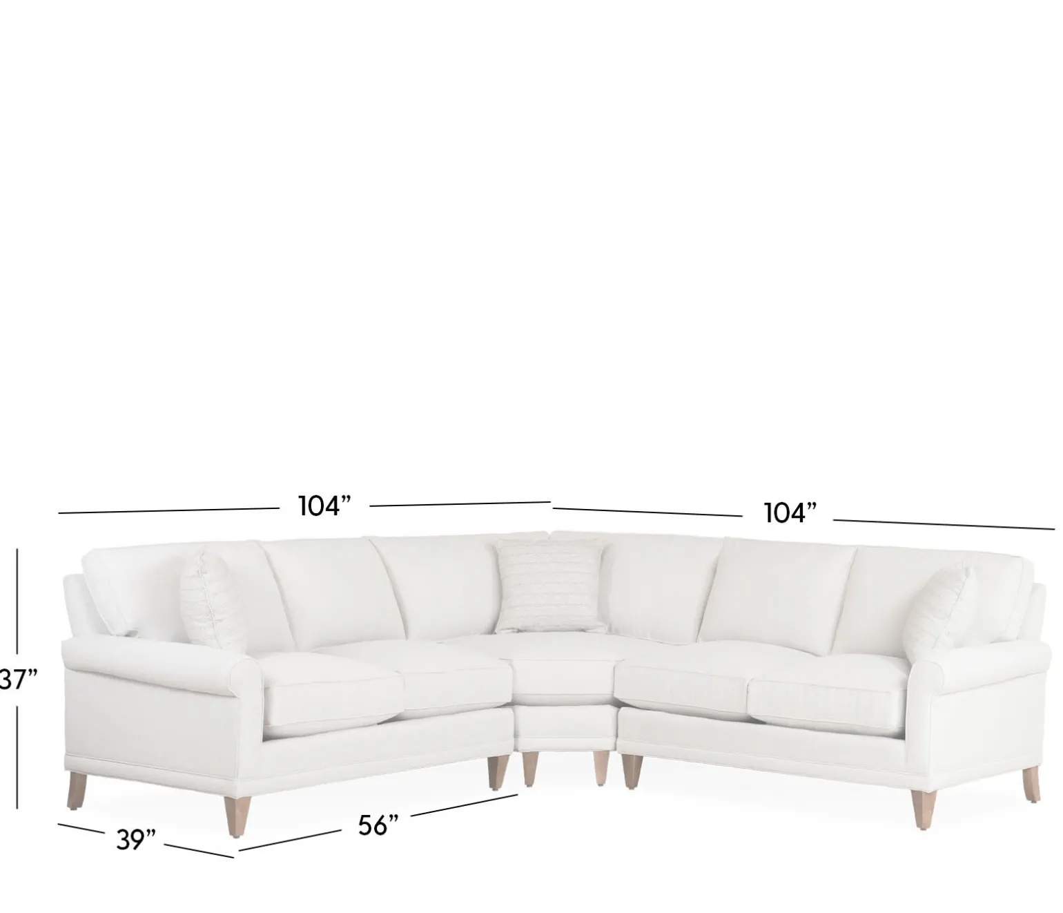 Ashford 3-Piece Sectional - 2-Seat RSE/LSE & Wedge