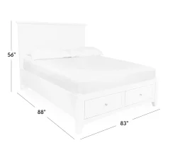 Atlantic King Platform Storage Bed - White