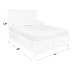 Atlantic Queen Platform Storage Bed - White