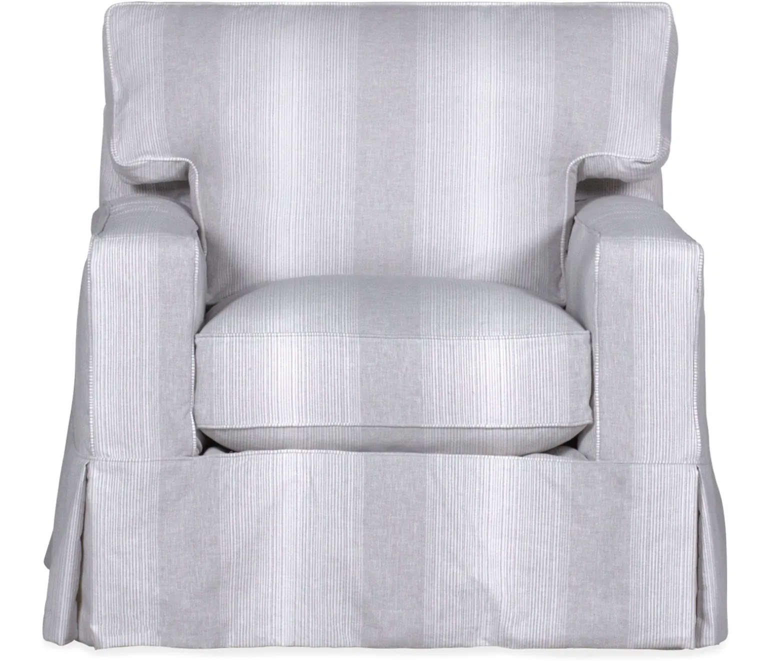 Atwood Slipcover Swivel Chair - Social Silver