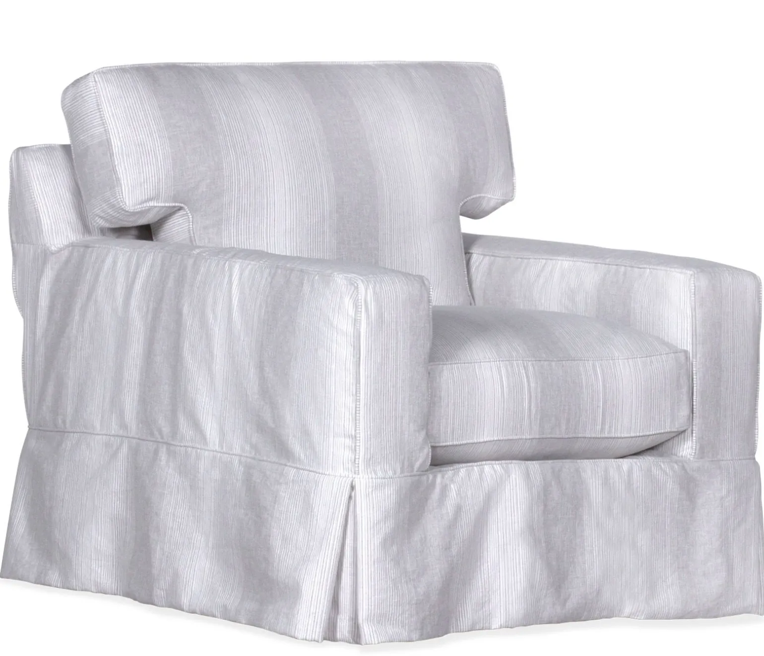 Atwood Slipcover Swivel Chair - Social Silver