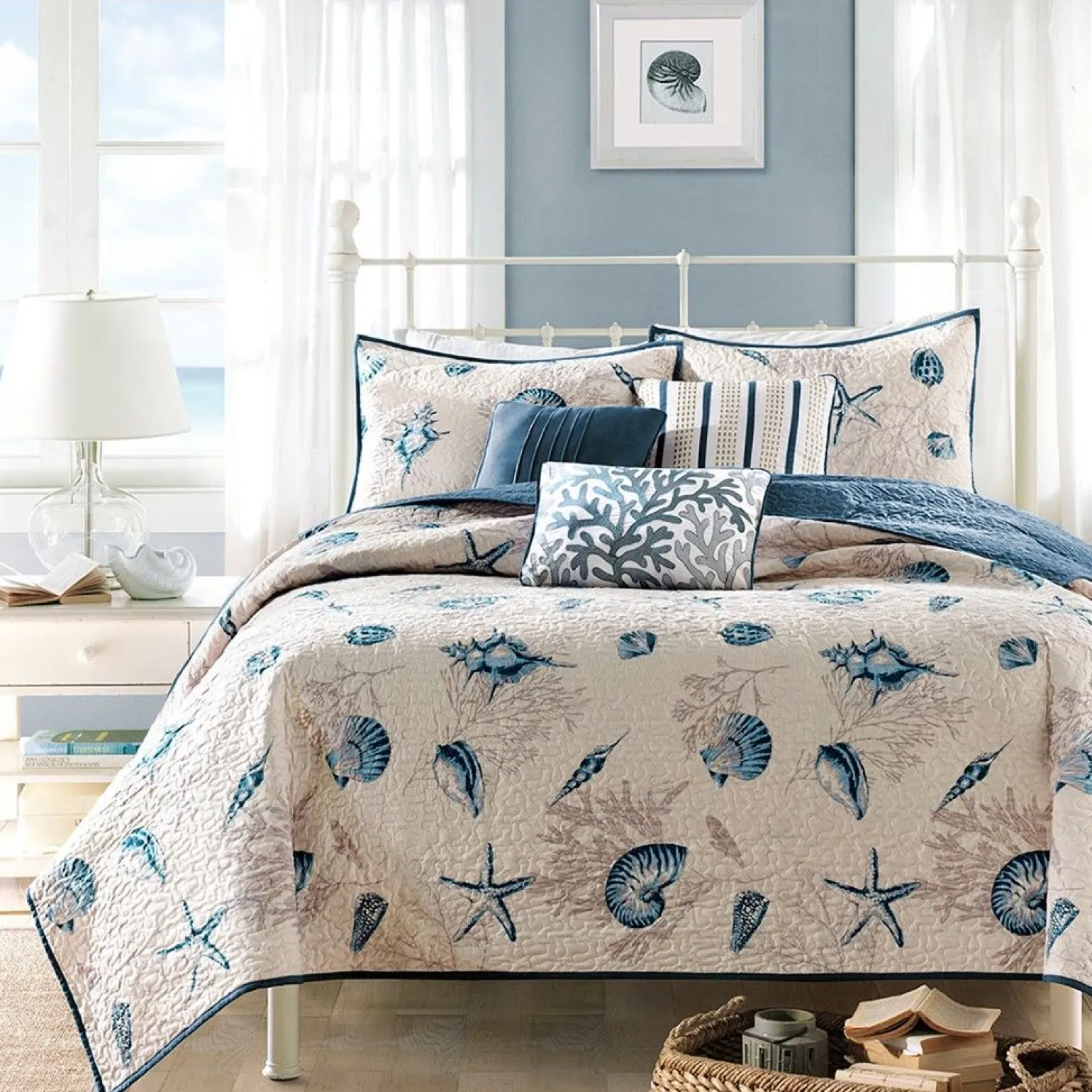 Bayside 6-Piece Reversible Coverlet Set - Full/Queen