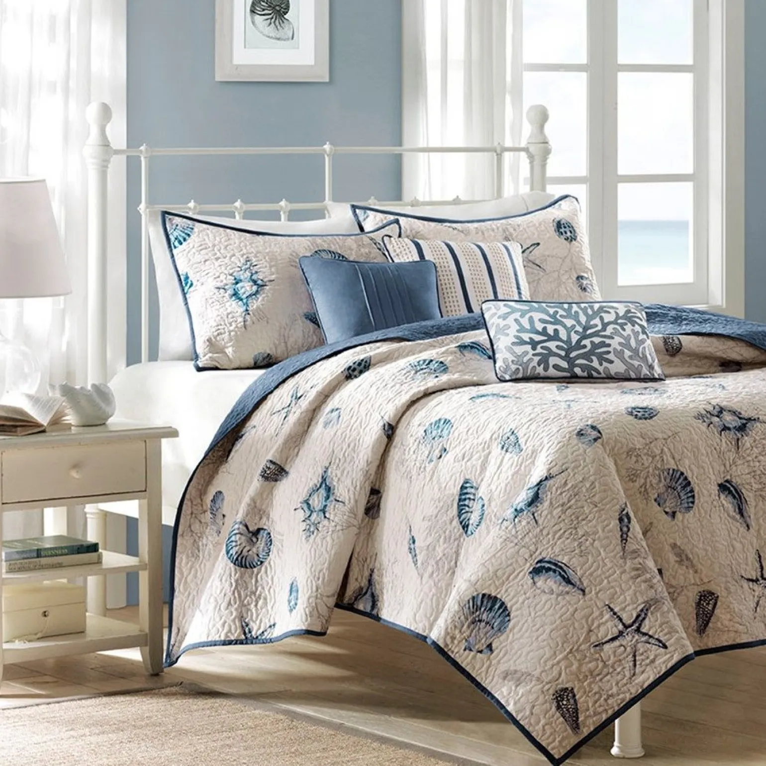 Bayside 6-Piece Reversible Coverlet Set - Full/Queen