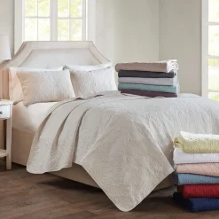 Becky Navy Reversible 3-Piece Coverlet Set - Full/Queen