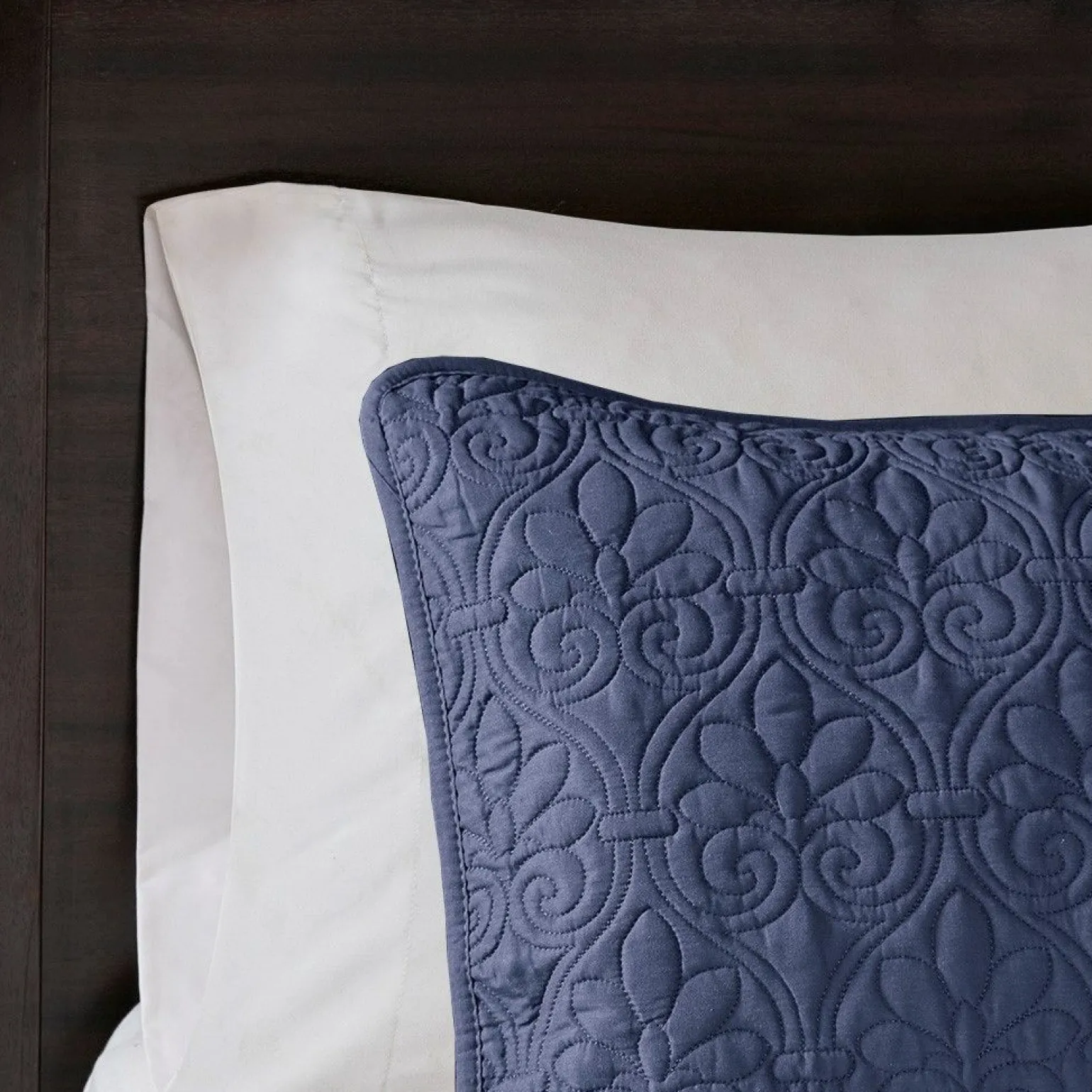 Becky Navy Reversible 3-Piece Coverlet Set - Full/Queen