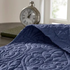 Becky Navy Reversible 3-Piece Coverlet Set - Full/Queen