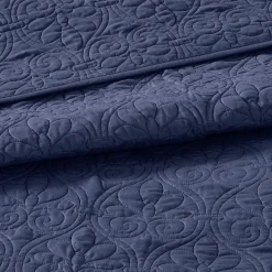 Becky Navy Reversible 3-Piece Coverlet Set - Full/Queen