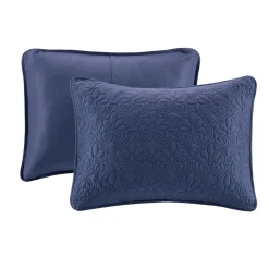 Becky Navy Reversible 3-Piece Coverlet Set - Full/Queen