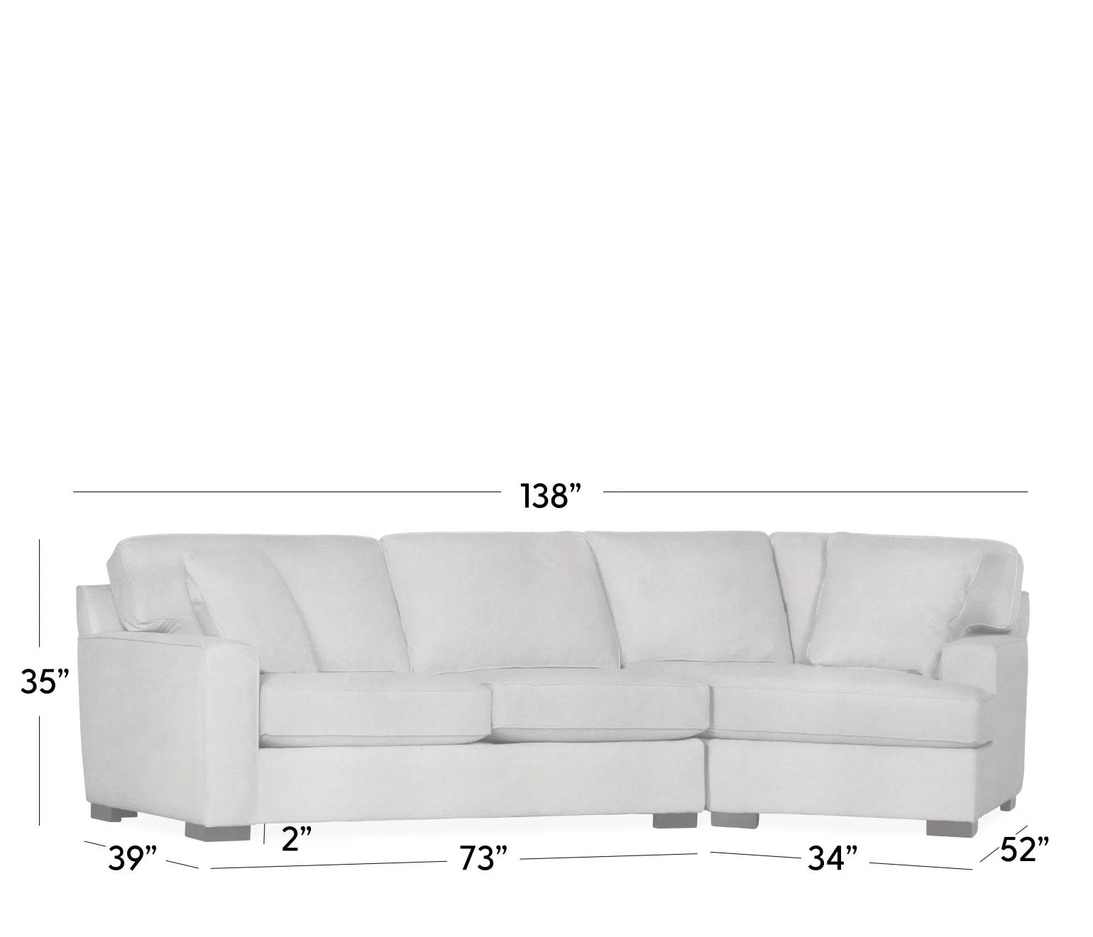 Bedford 2-Piece Sectional - LHF Apt. Sofa, RHF Cuddler