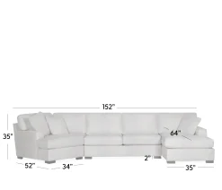 Bedford 3-Piece Sectional - RHF Chaise, Armless Loveseat, LHF Cuddler