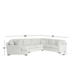 Bedford 3-Piece Sectional - RHF Sofa Sectional, Armless Apt Sofa, & LHF Cuddler