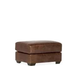 Boudreau Leather Ottoman- Bistro Chocolate