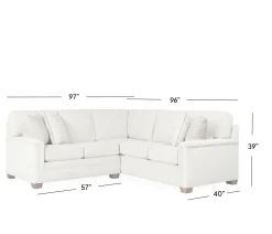 Brunswick 2-Piece Sectional LA Loveseat and RAC Sofa with Corner