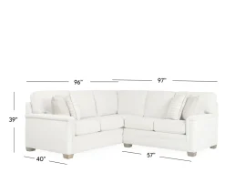 Brunswick 2-Piece Sectional RA Loveseat and LAC Sofa with Corner