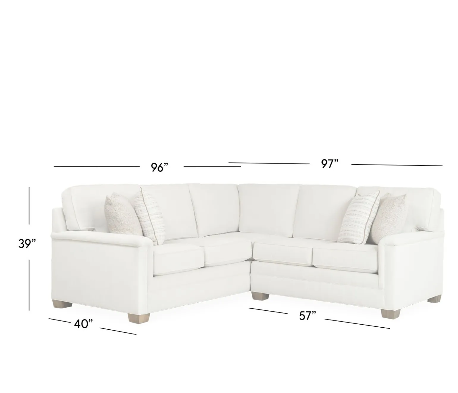 Brunswick 2-Piece Sectional RA Loveseat and LAC Sofa with Corner
