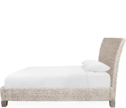 Catalina King Woven Platform Bed - White Wash