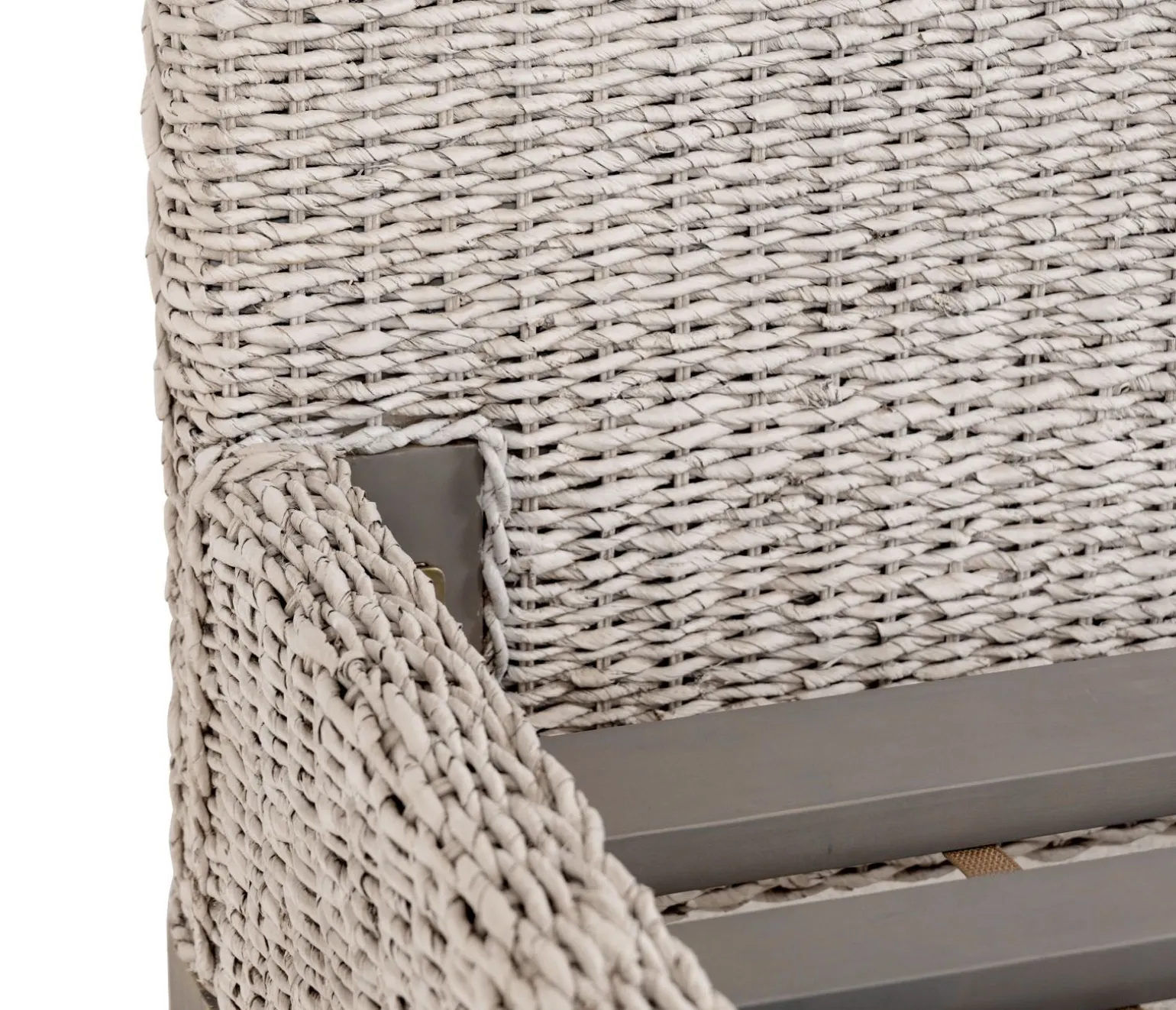 Catalina King Woven Platform Bed - White Wash