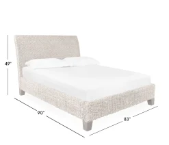 Catalina King Woven Platform Bed - White Wash