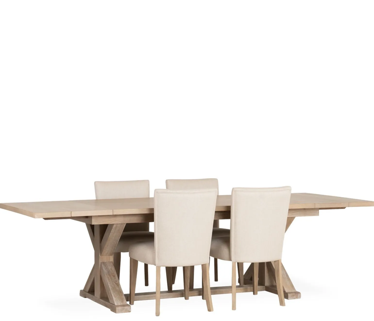 Catalina 5-Piece Dining Set w/ Upholstered Side Chairs & Trestle Table