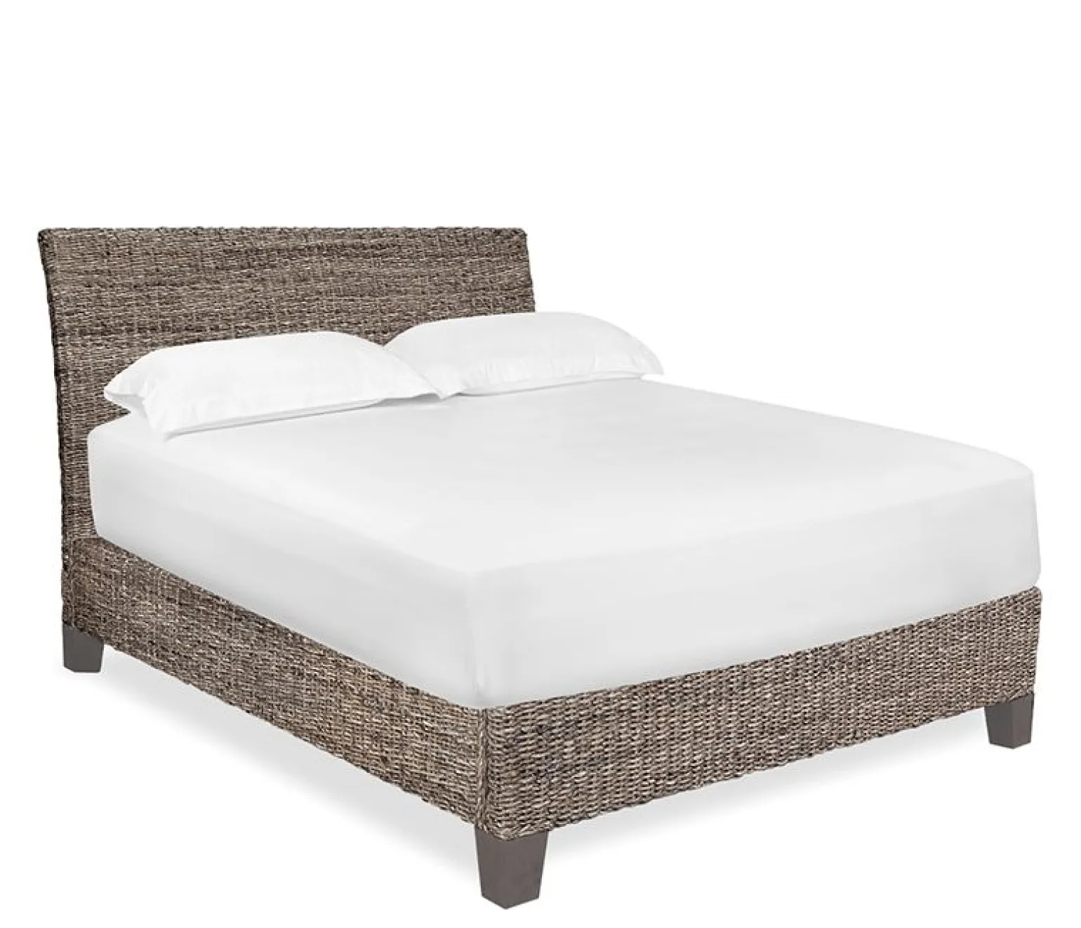 Catalina Queen Woven Platform Bed - Gray Wash