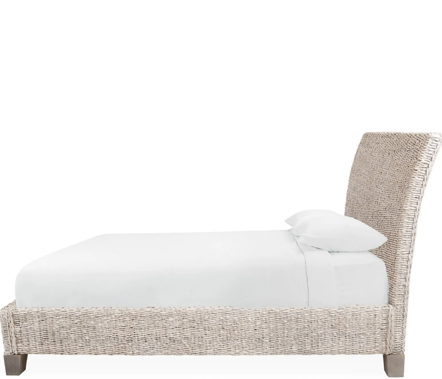Catalina Queen Woven Platform Bed - White Wash
