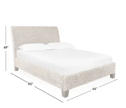 Catalina Queen Woven Platform Bed - White Wash