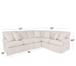 Cindy 2 Piece Slipcover Sectional - LSE 3 Seat Corner, RSE 3 Seat End