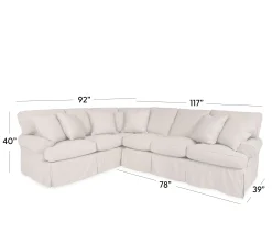 Cindy 2 Piece Slipcover Sectional - RSE 3 Seat Corner, LSE 3 Seat End