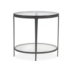 Clooney Oval Side Table - Gunmetal