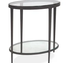 Clooney Oval Side Table - Gunmetal
