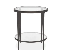 Clooney Round Side Table - Gunmetal