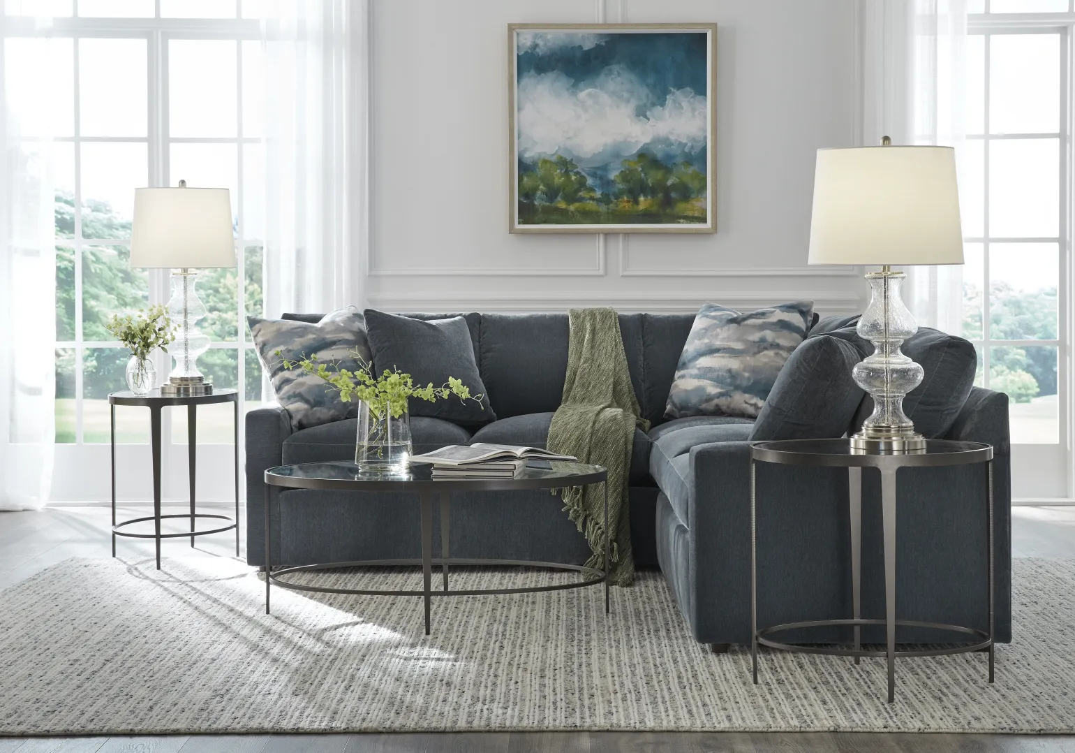 Clooney Round Side Table - Gunmetal