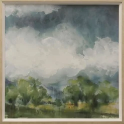 Clouds and Trees Framed Art Print