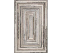 Concentric Squares Gray Rug