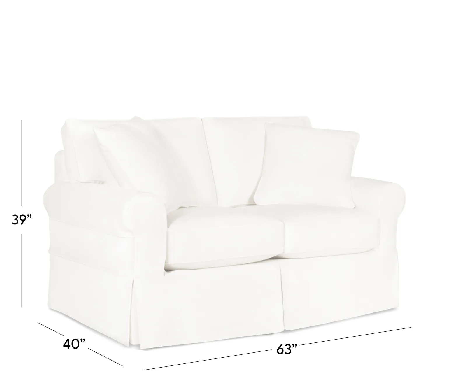 Fairbanks Slipcover Loveseat - White