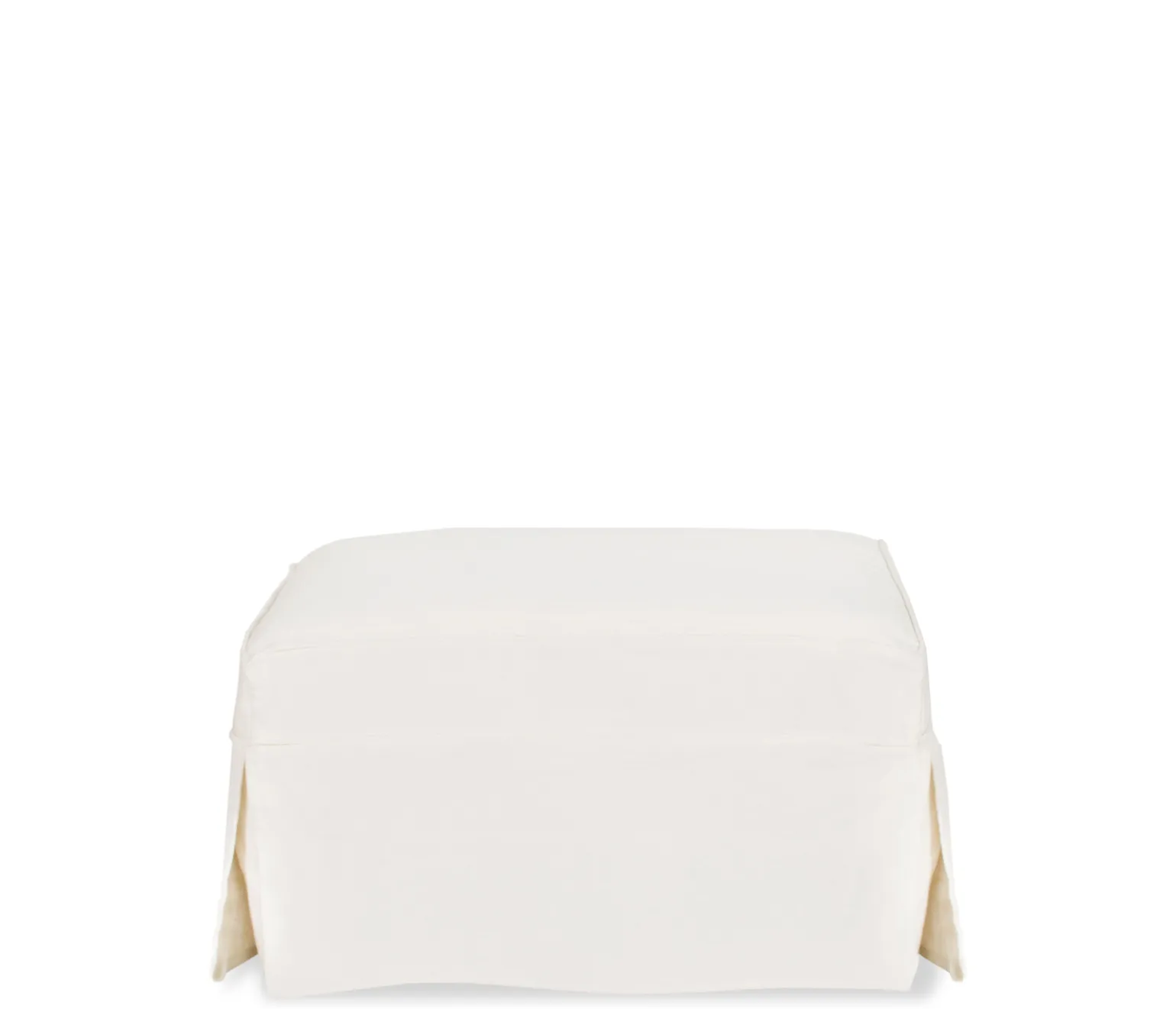 Fairbanks Slipcover Ottoman - White