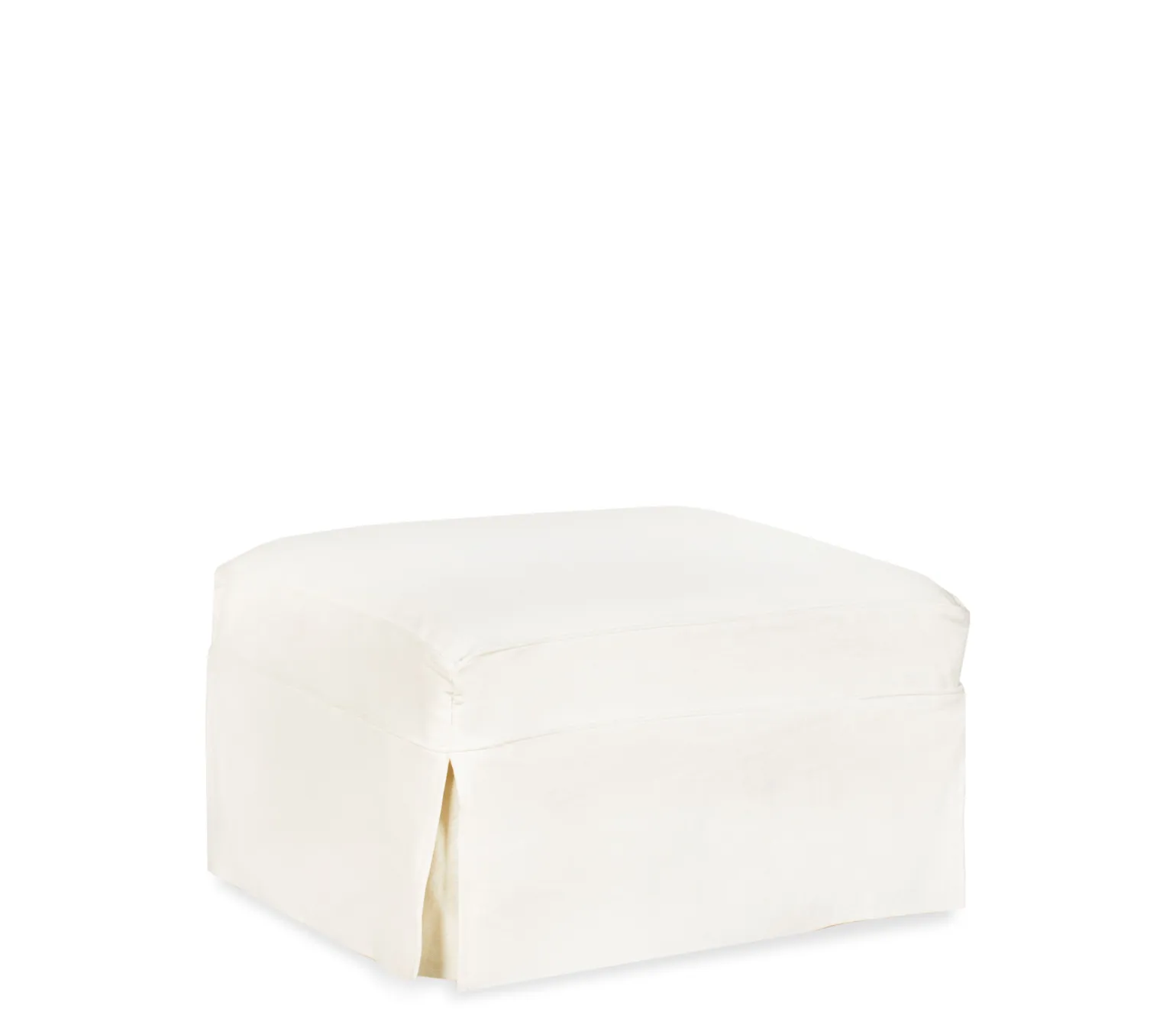 Fairbanks Slipcover Ottoman - White