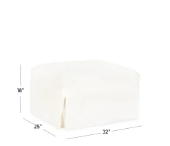 Fairbanks Slipcover Ottoman - White