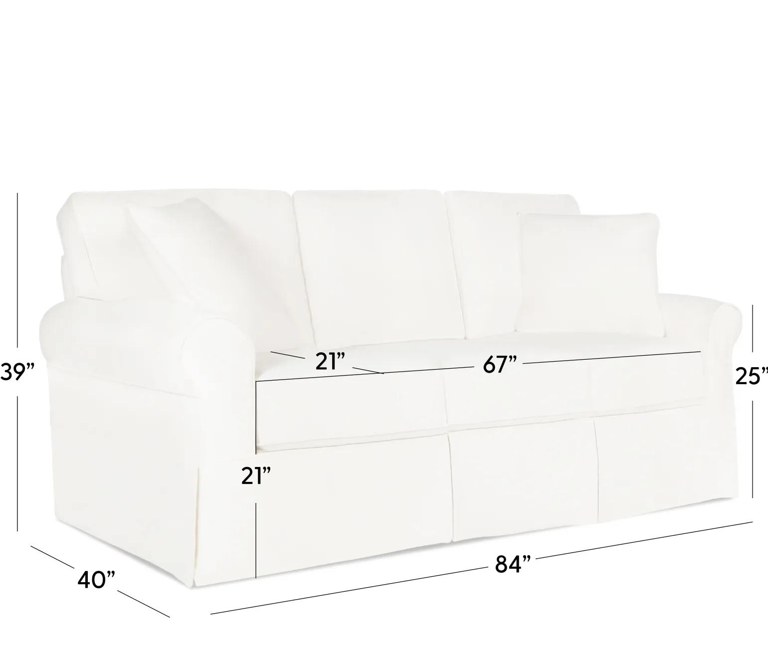 Fairbanks Slipcover Sofa - White