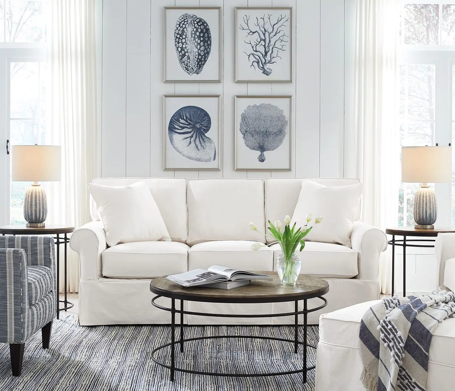 Fairbanks Slipcover Sofa - White