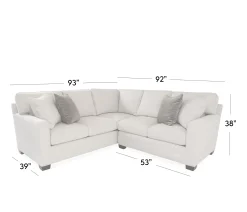 Flannery 2 Piece Sectional - LAC Sofa w/ corner & RA Loveseat