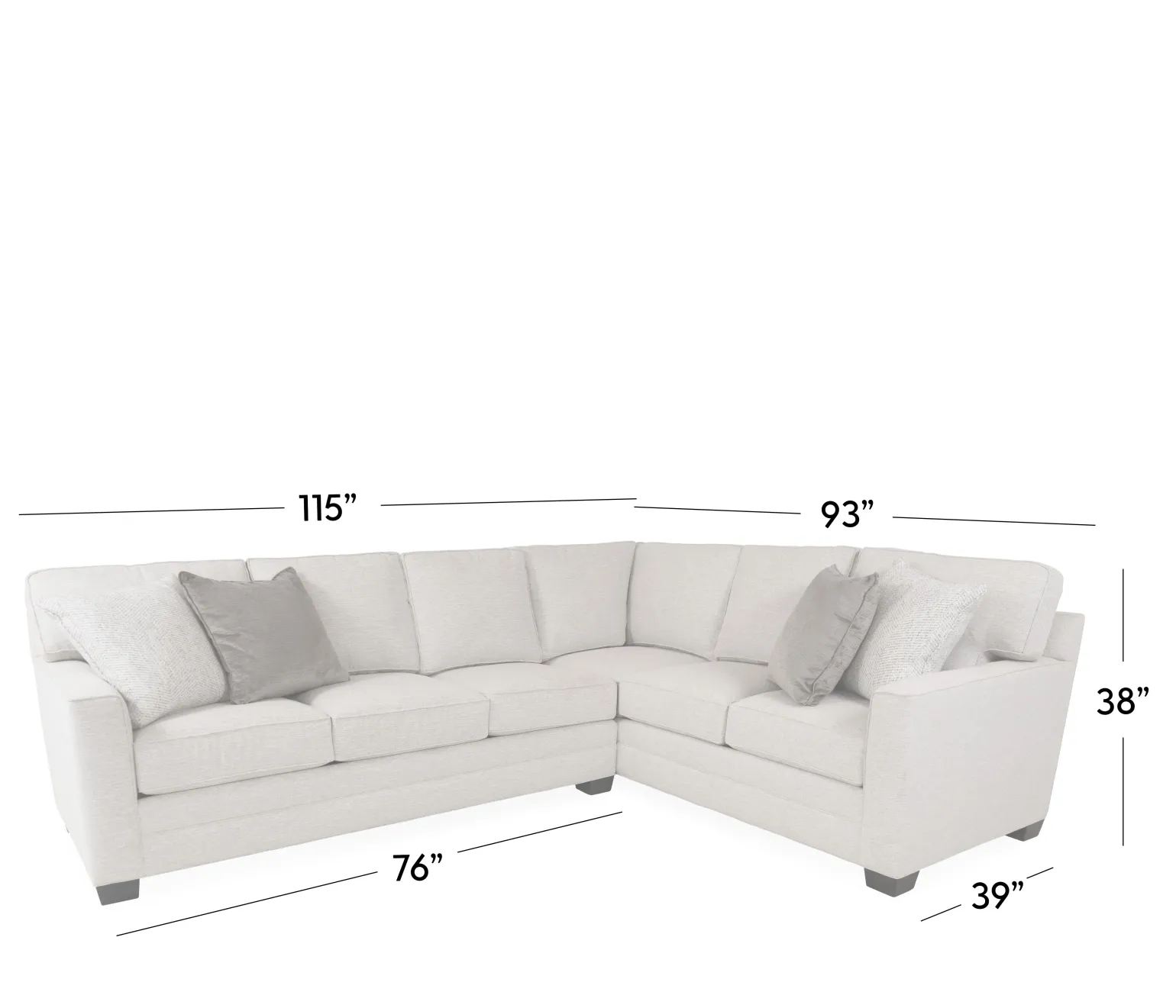 Flannery 2 Piece Sectional - RAC Corner Sofa & LA Three Seat Sofa