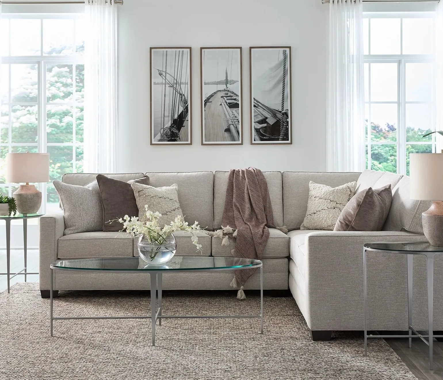 Flannery 2 Piece Sectional - RAC Corner Sofa & LA Three Seat Sofa