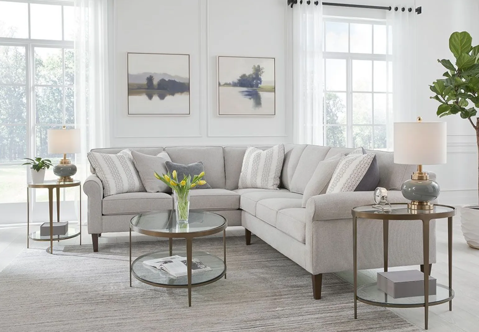 Grayson 2 Piece Sofa Sectional RHF Sofa - Villa Dove