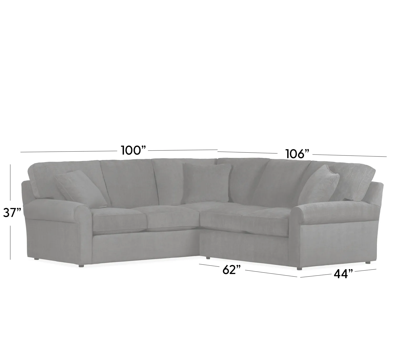 Hampton 2-Piece Sectional - LAF Corner Sofa with RAF Loveseat