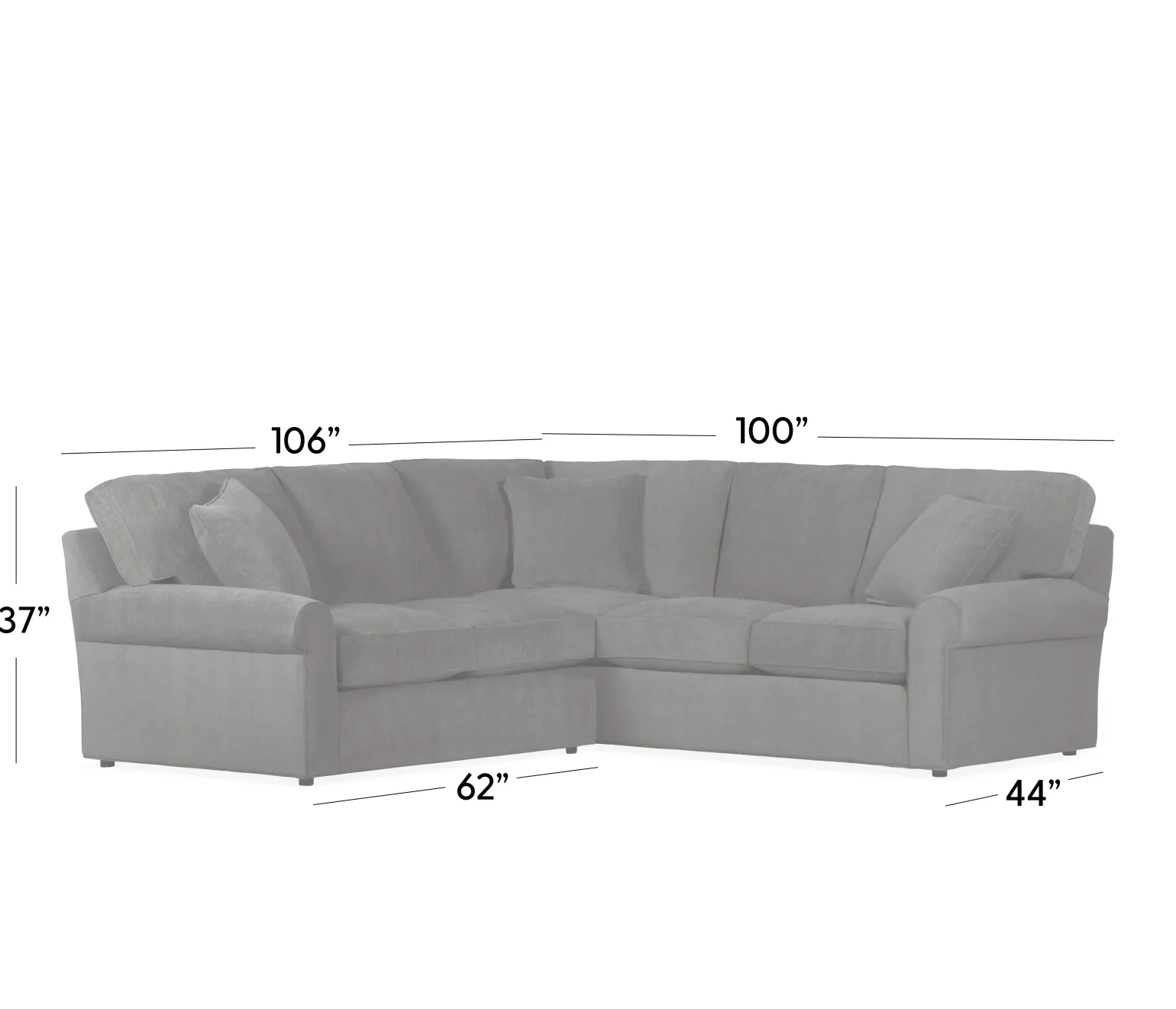 Hampton 2-Piece Sectional - RAF Corner Sofa with LAF Loveseat