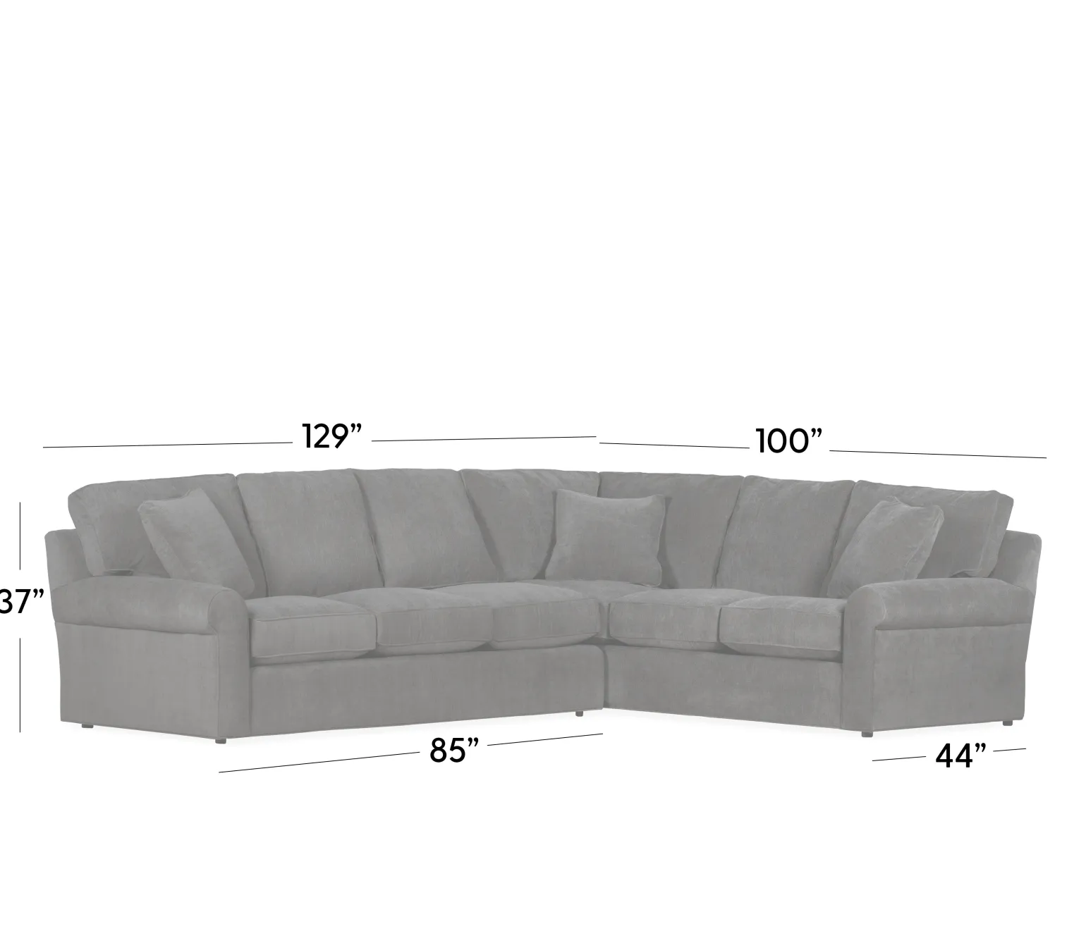 Hampton 2-Piece Sectional - RAF Corner Sofa with LAF 3 Seat Sofa
