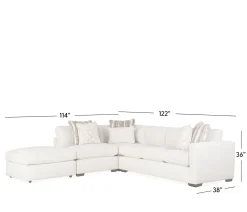Harmony 4-Piece Sectional - RAF Sofa, Corner, Armless 1/2, Bumper
